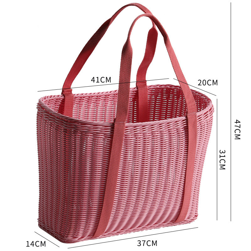 Unisex Robust braided shopping basket with comfortable fabric handles Kalsten