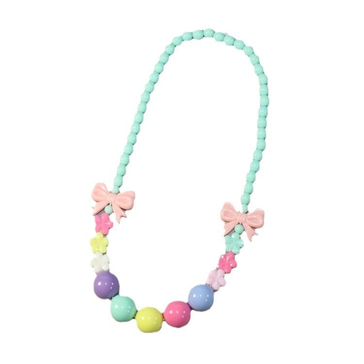 Colorful pearl necklace with floral elements Kalsten