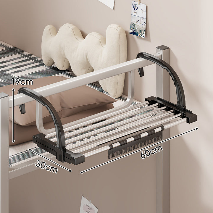 Expandable Over-Rail Telescopic Clothes Drying Rack with Multiple Stainless Steel Rods