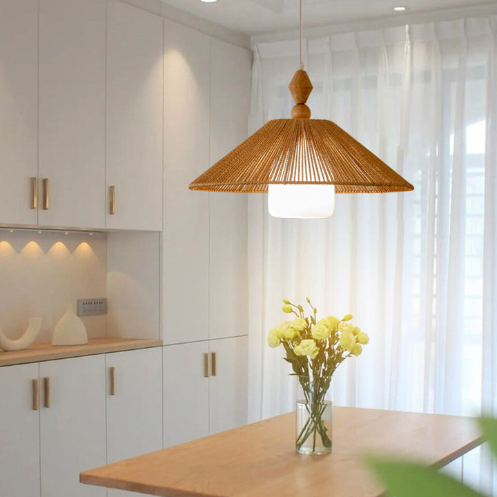 Woven Bamboo Pendant Light