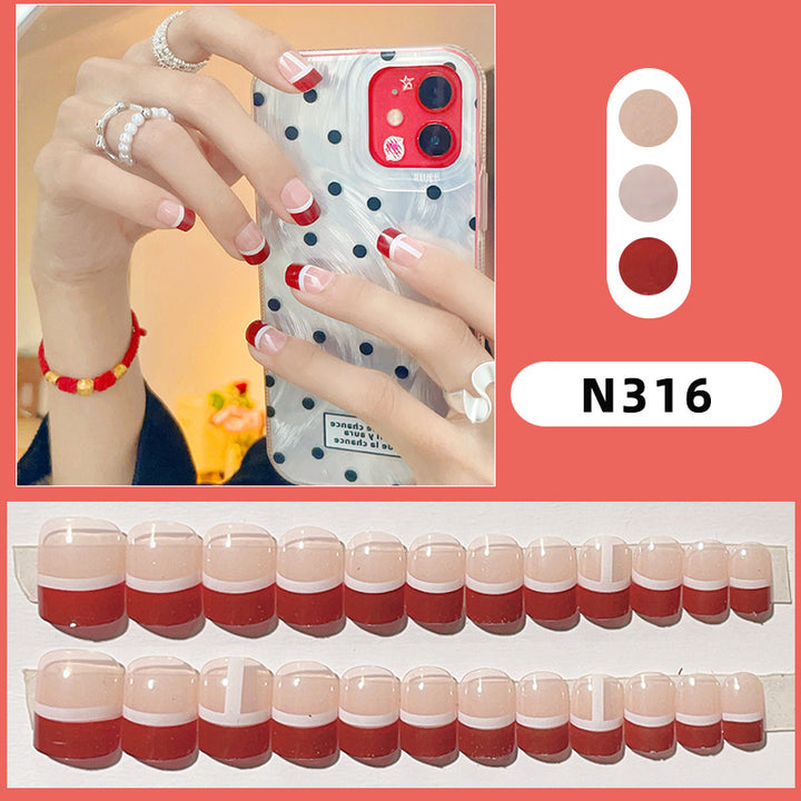 Floral Pattern Press-On Nail Set