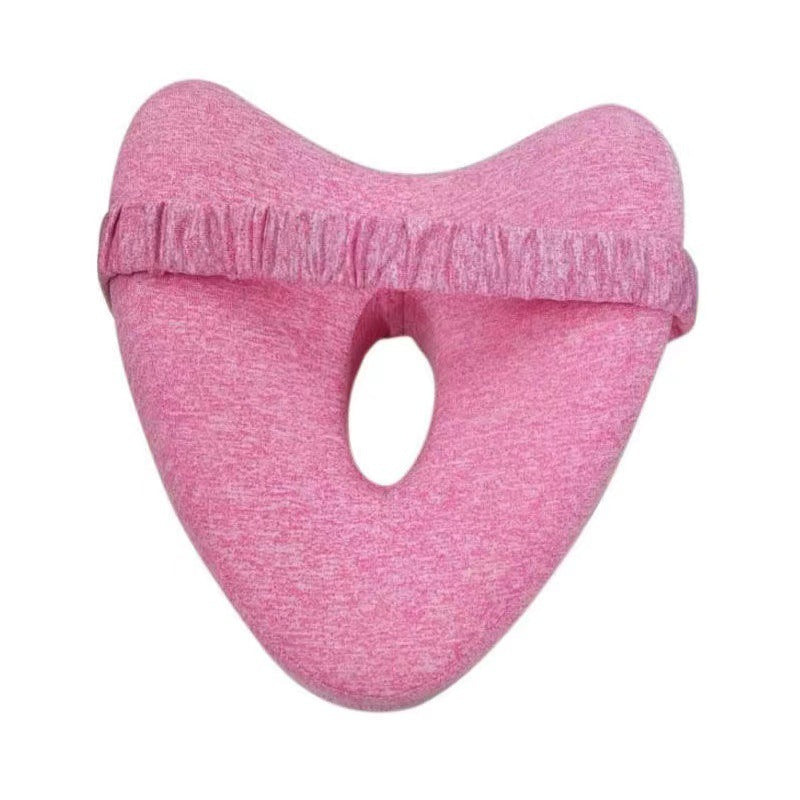 Contoured Knee Pillow With Center Cutout For Side Sleeper Hip Spine Alignment