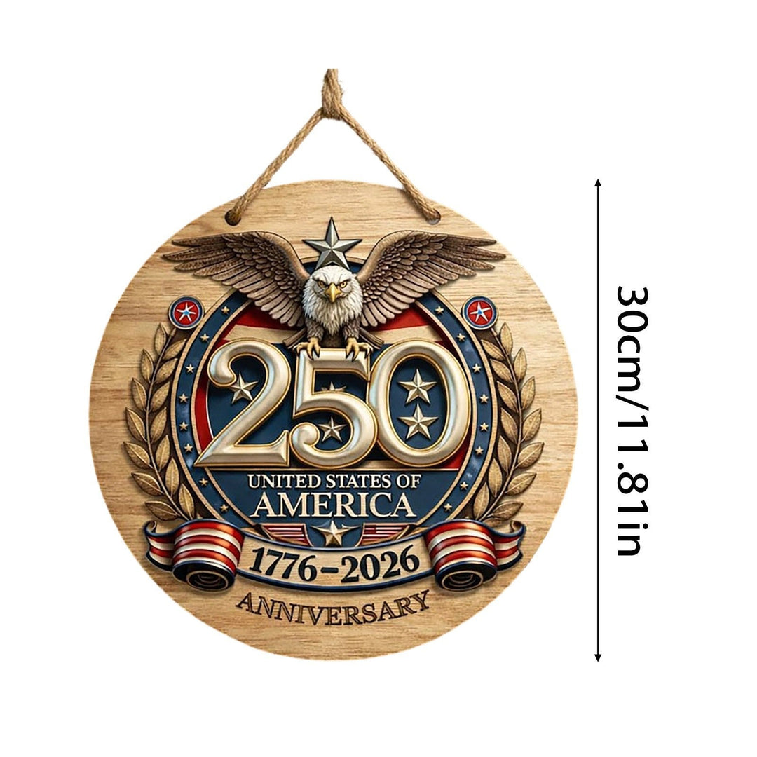 Unisex nan patriotic anniversary commemorative circular resin wall plaque with high-relief eagle Liberty Bell and Statue of Liberty personalization Kalsten
