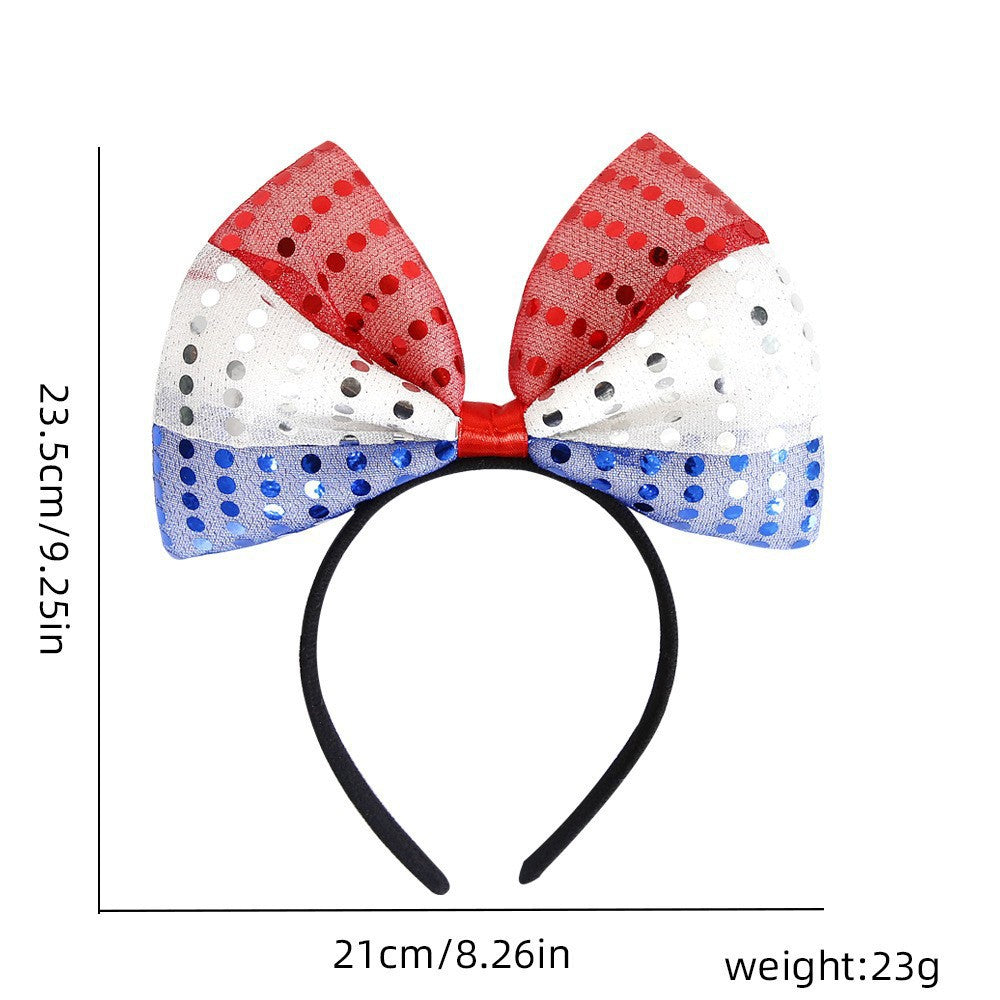 Unisex nan eye-catching party headband with attached pom poms, star tinsel, and small flag pendants Kalsten