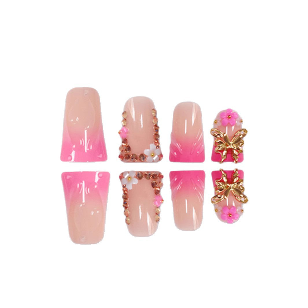 Artistic Floral Press-On Nail Enhancements Kalsten
