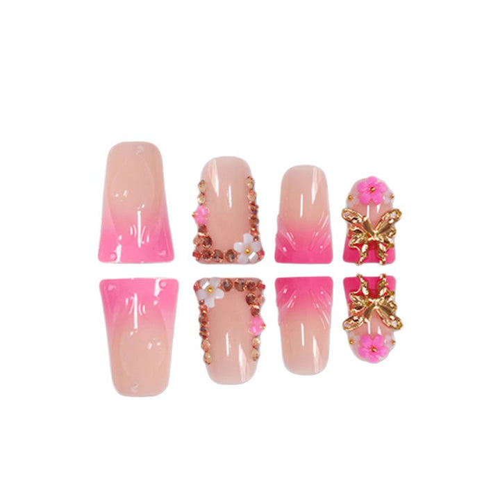 Artistic Floral Press-On Nail Enhancements Kalsten