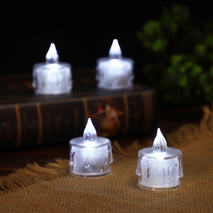 Decorative Flameless LED Tealight Candle Set with Realistic Dripping-Wax Glass Holders Kalsten