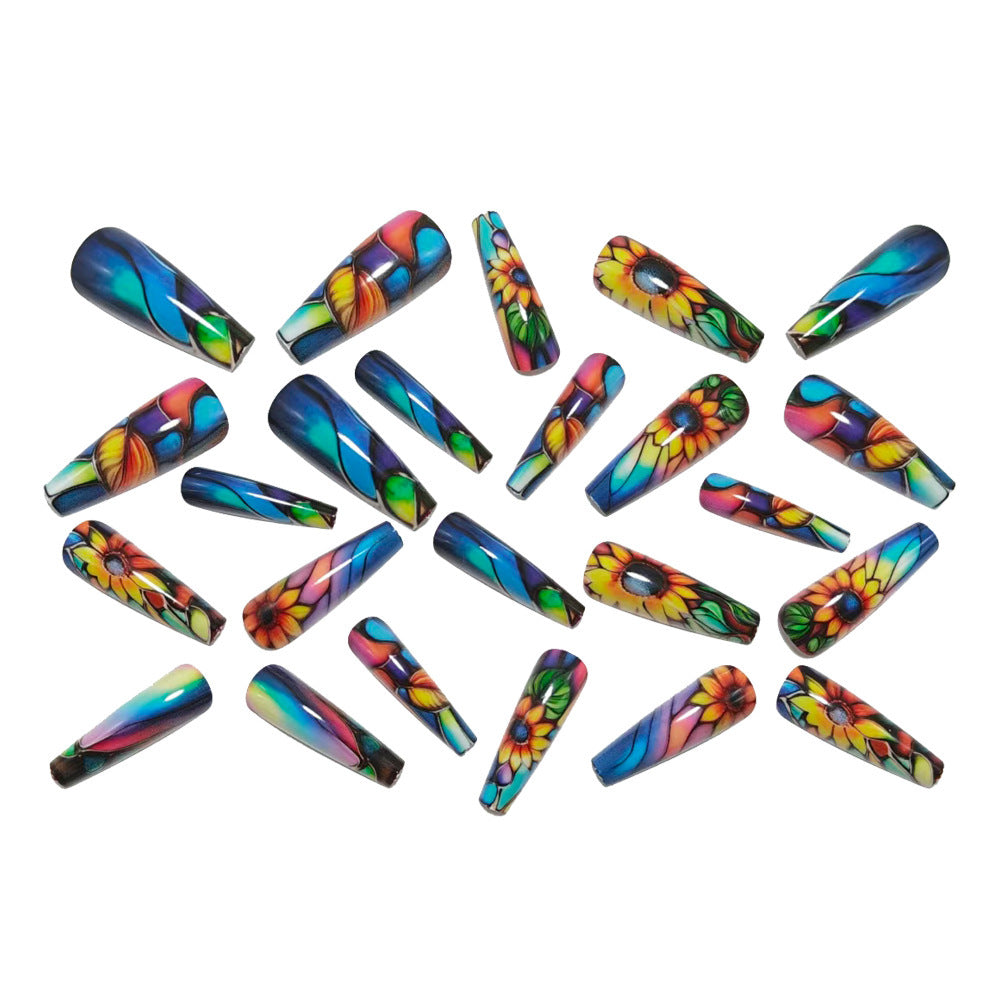 Artificial nails with floral design Kalsten