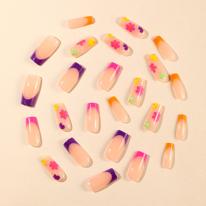 Vibrant Floral Nail Art Extensions Kalsten