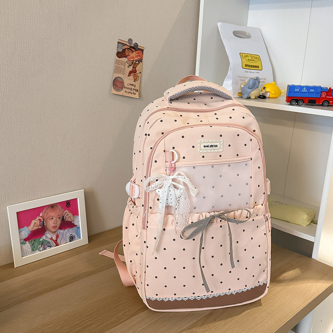 Stylish Polka Dot Patterned Backpack Kalsten