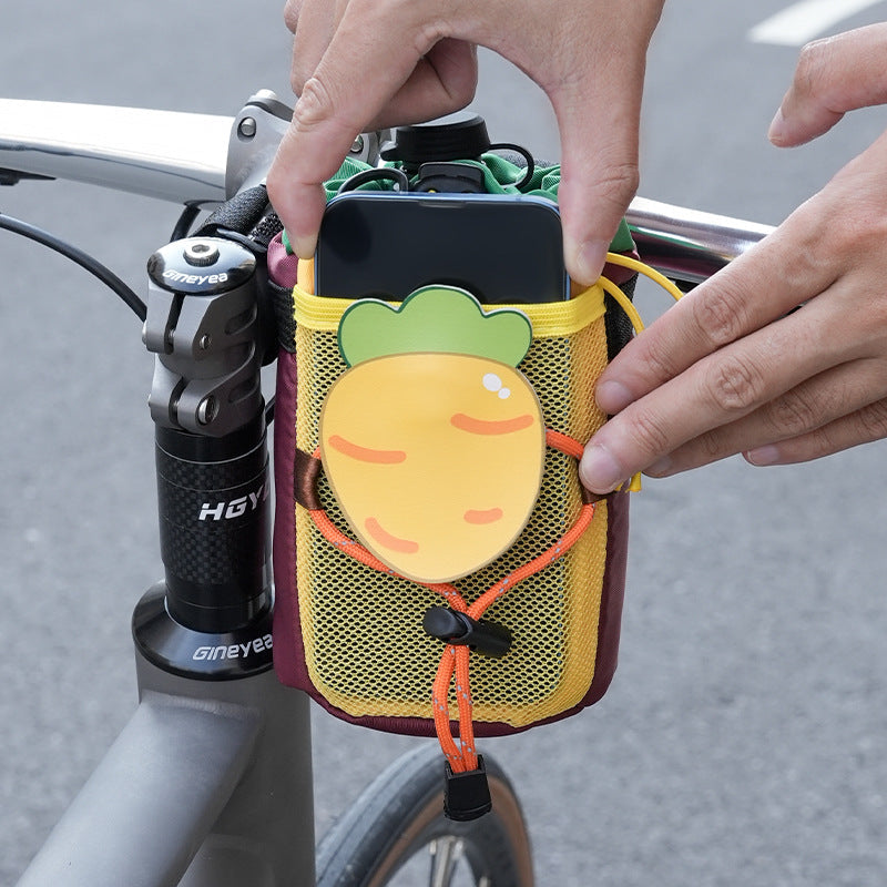 insulated kids water bottle carrier with drawstring closure and three universal attachment straps Kalsten