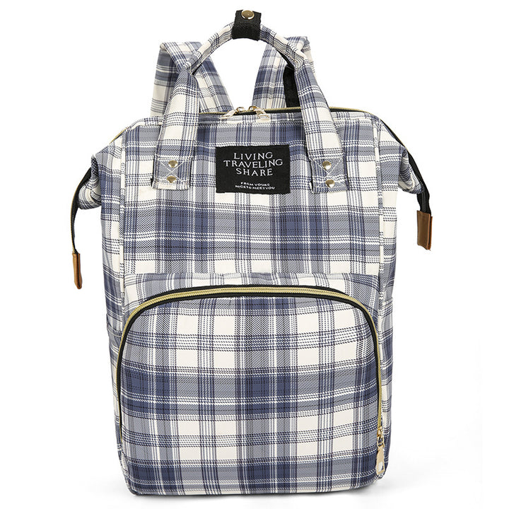 Checkered Pattern Travel Backpack Kalsten