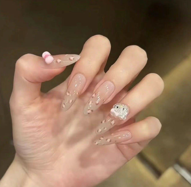 Stylish Press-On Nail Set with Artistic Leopard Design Kalsten