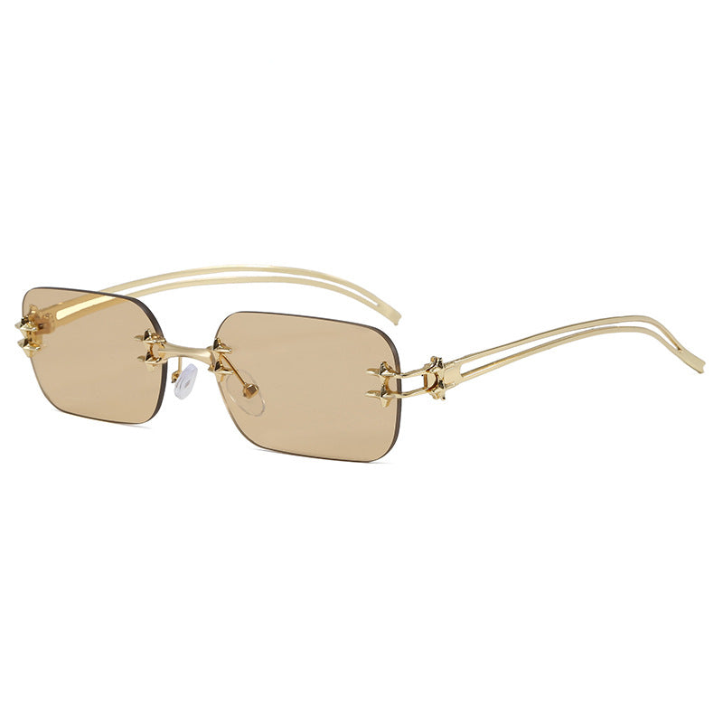 Fashionable metal sunglasses with rectangular frame Kalsten