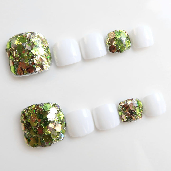 Elegant Press-On Toenail Art Set