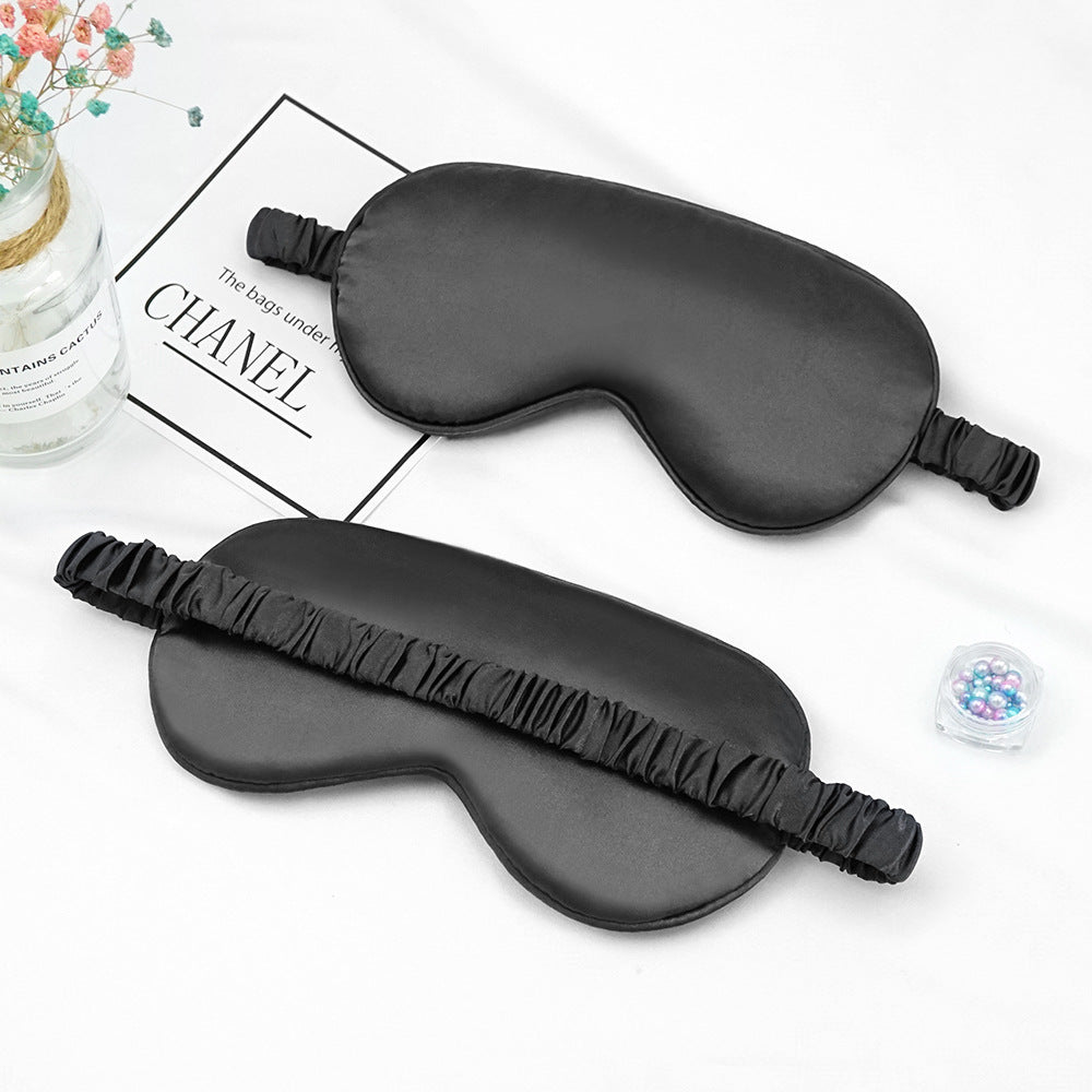 Women's breathable satin eye mask with ergonomic curvature, soft padding and gathered anti-slip band Kalsten