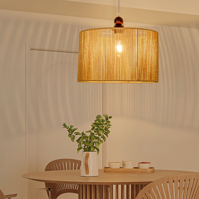Textured Rattan Pendant Light