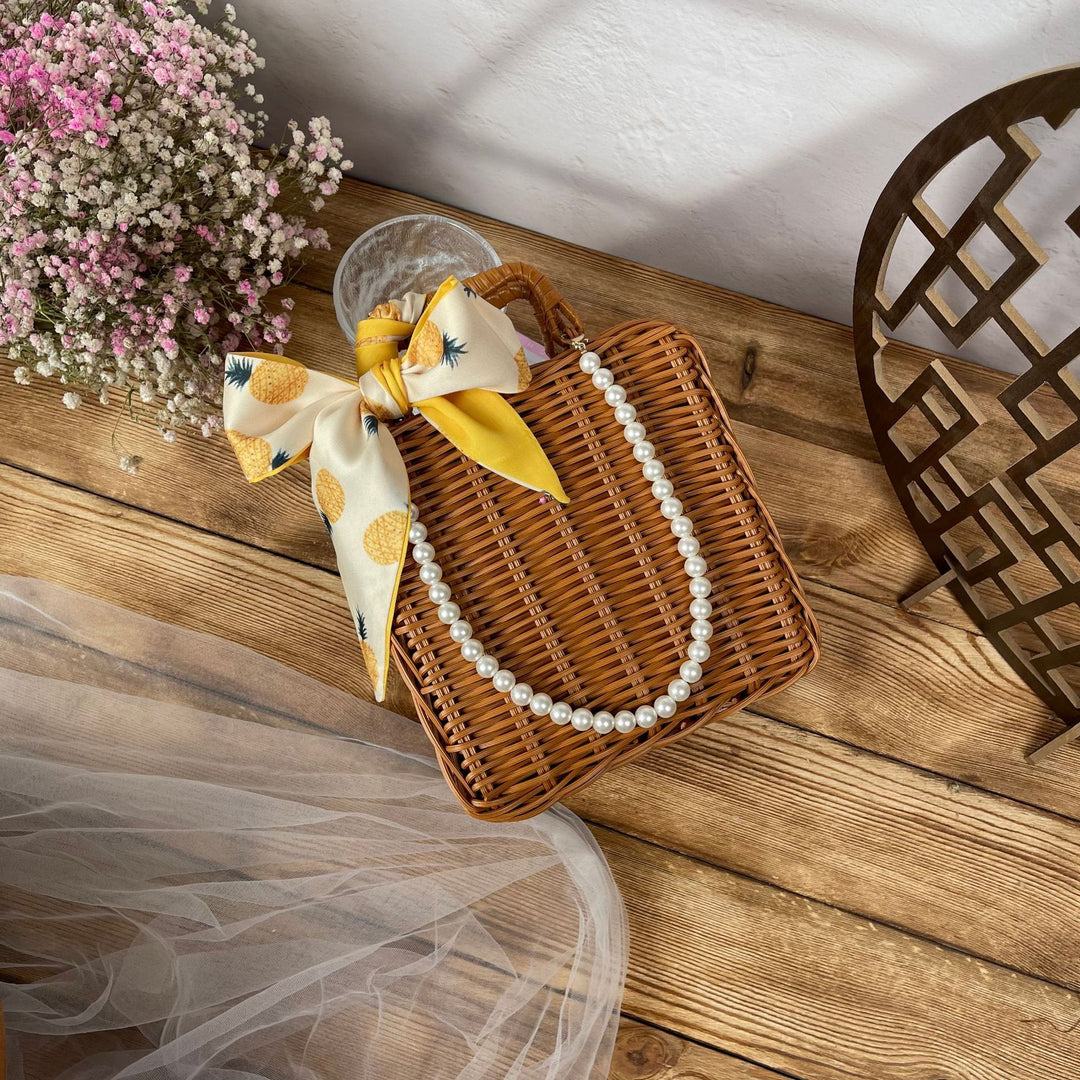 Ladies stylish rattan crossbody bag Kalsten