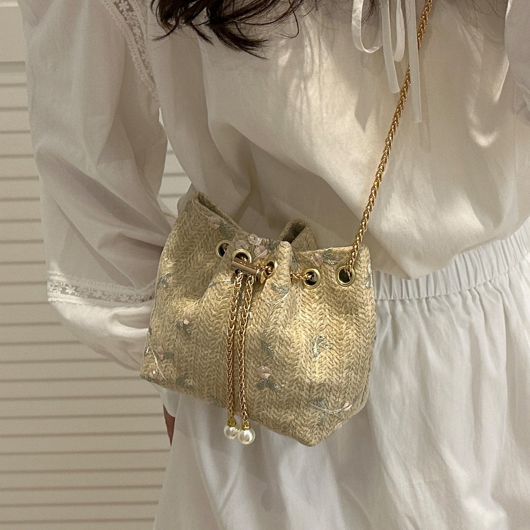 Decorative Drawstring Handbag