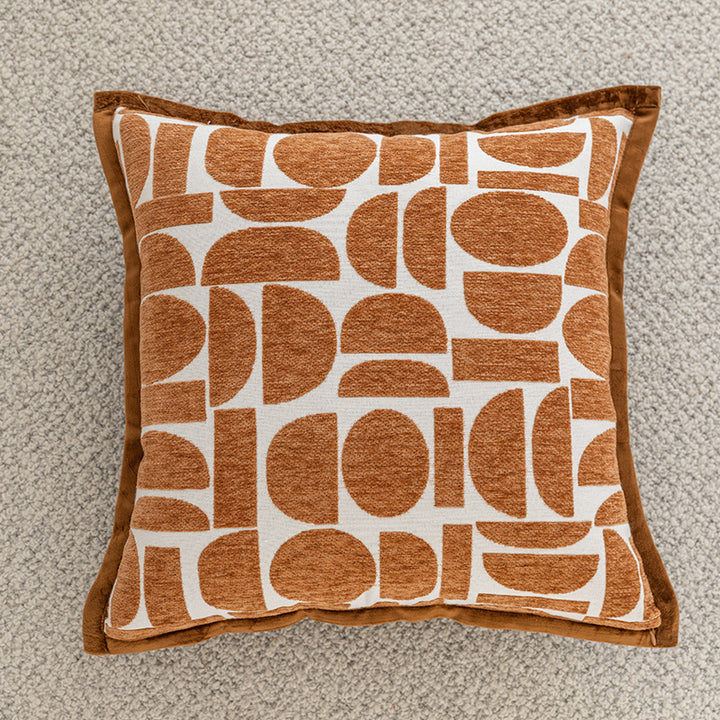 Woven Houndstooth Textured Square Throw Pillow Cover with Piped Edge and Concealed Zipper