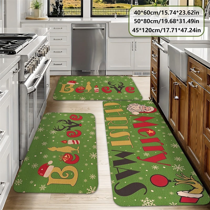 Christmas Tree Pattern Kitchen Mat