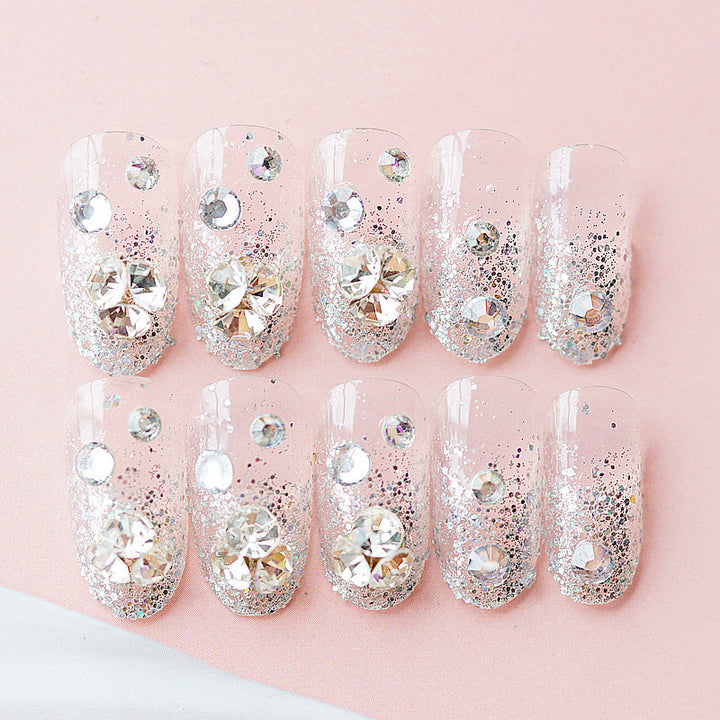 Glittering Artisanal Press-On Nail Set Kalsten