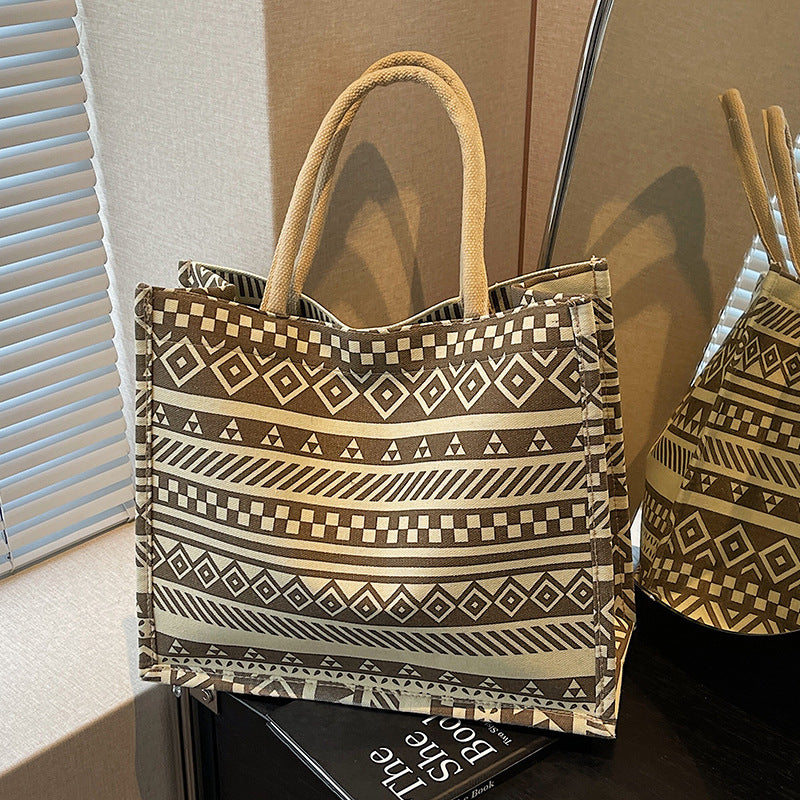 Decorative Elephant Print Shopping Bag