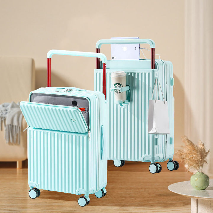 Unisex Multi-Compartment Rolling Hard-Shell Luggage with Integrated Charging Port Kalsten