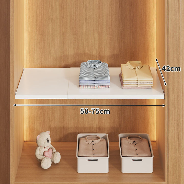 Expandable Hinged Closet Shelf Board