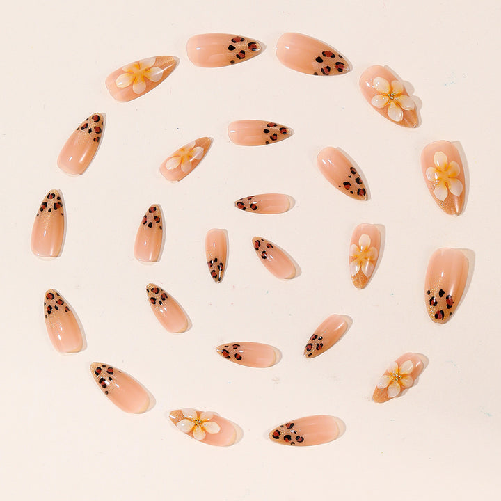 Decorative Leopard Print Stiletto Nail Extensions Kalsten