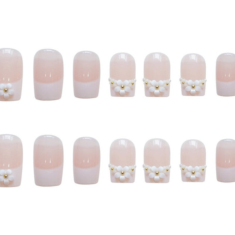 Floral Embellished Press-On Nails Set