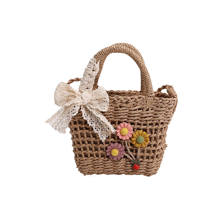 Floral Woven Tote Bag
