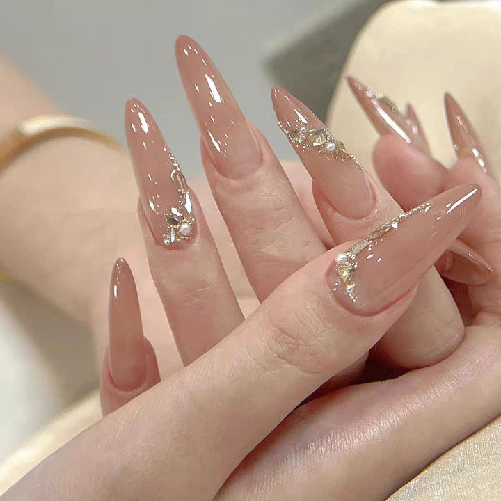 Artistic Press-On Nail Set with Cute Bow and Heart Designs Kalsten