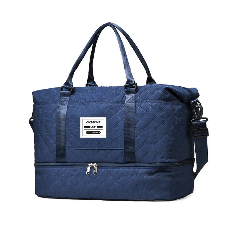 Multi-Pocket Quilted Travel Duffel Bag