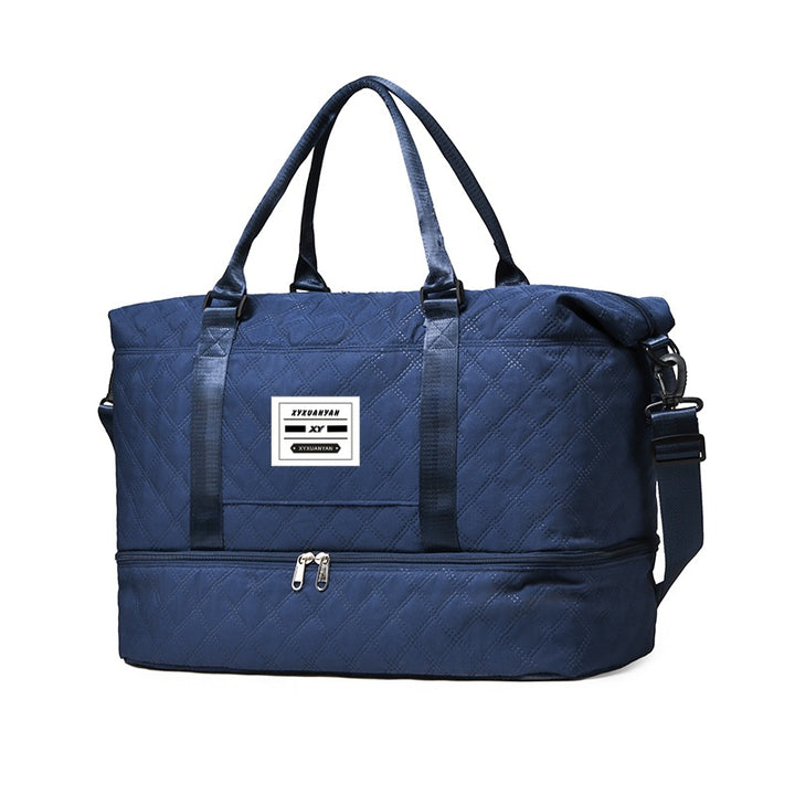 Multi-Pocket Quilted Travel Duffel Bag