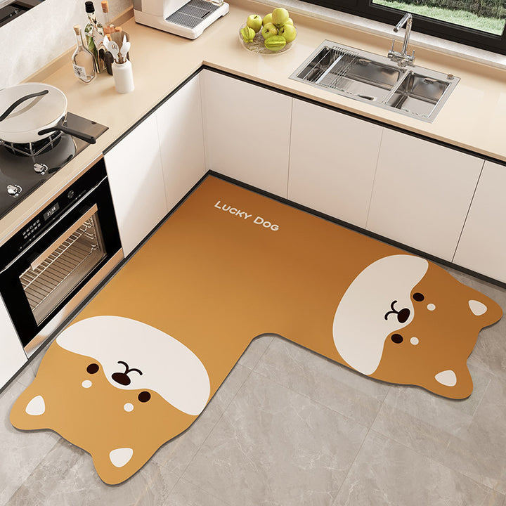 Cat-Shaped Decorative Kitchen Mat for Home