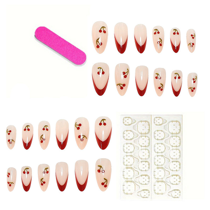 Cherry Blossom Themed Press-On Nail Art