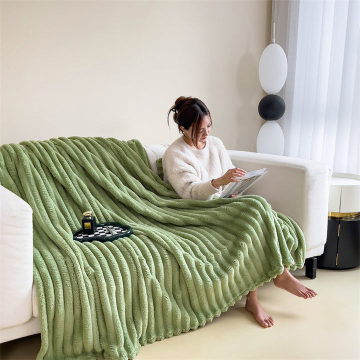 Textured Plush Throw Blanket