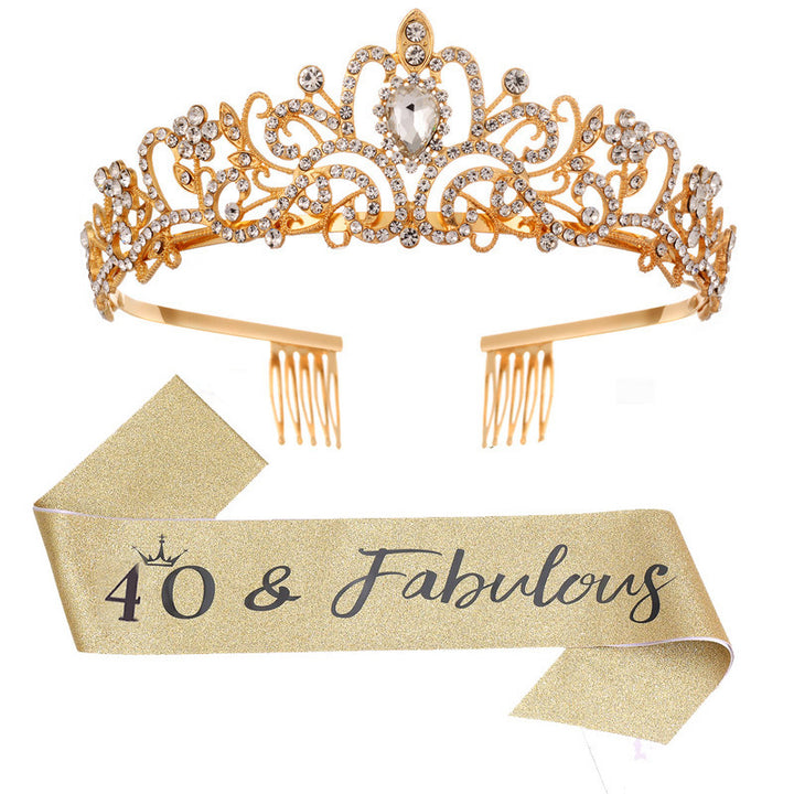 Women's Sparkling Crown with Radiant Rhinestone Embellishment Kalsten