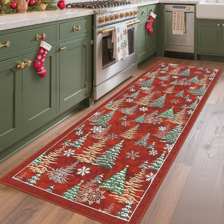 Christmas-Themed Kitchen Runner Mat for Floor
