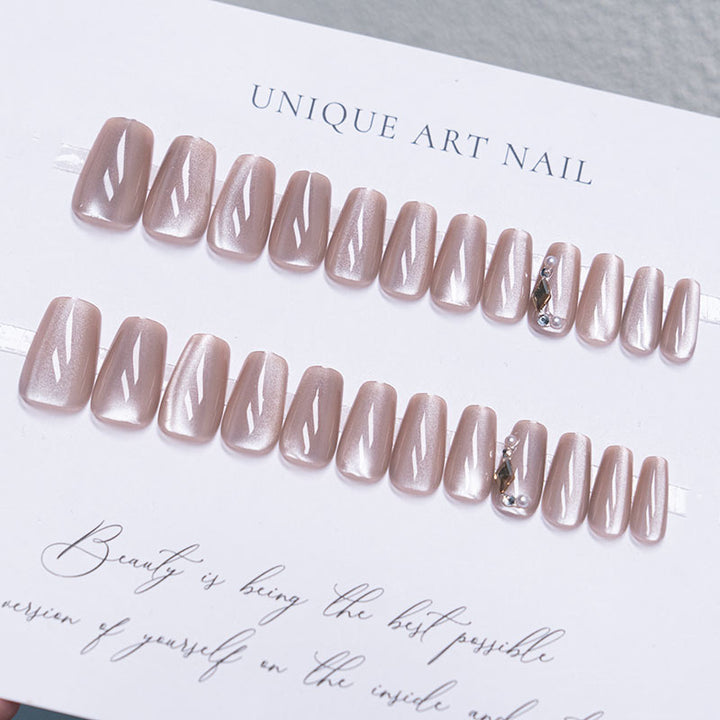 Elegant Gemstone Decorative Press-On Nails