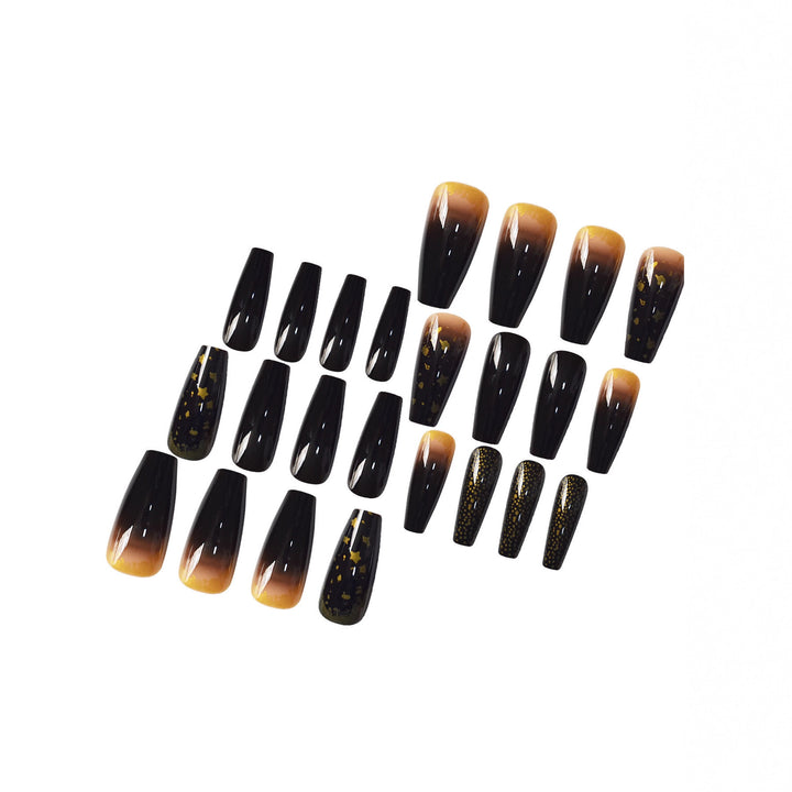 Elegant Press-On Nail Set with Star and Glitter Accents Kalsten