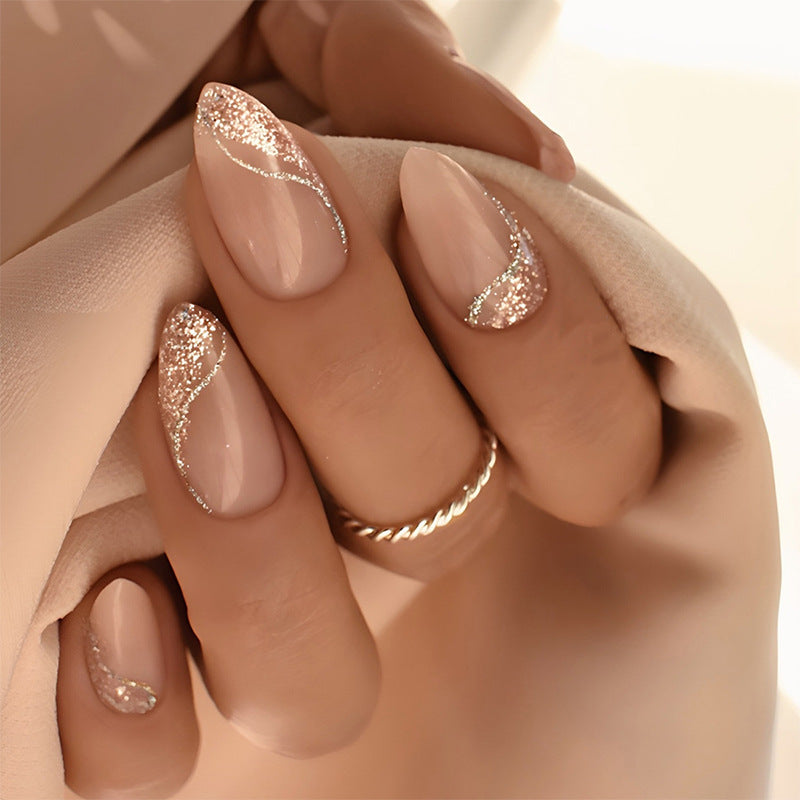 Elegant Glittery Press-On Nail Set Kalsten