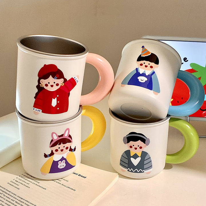 Stainless Steel Coffee Mug with Cheerful Children's Design Kalsten