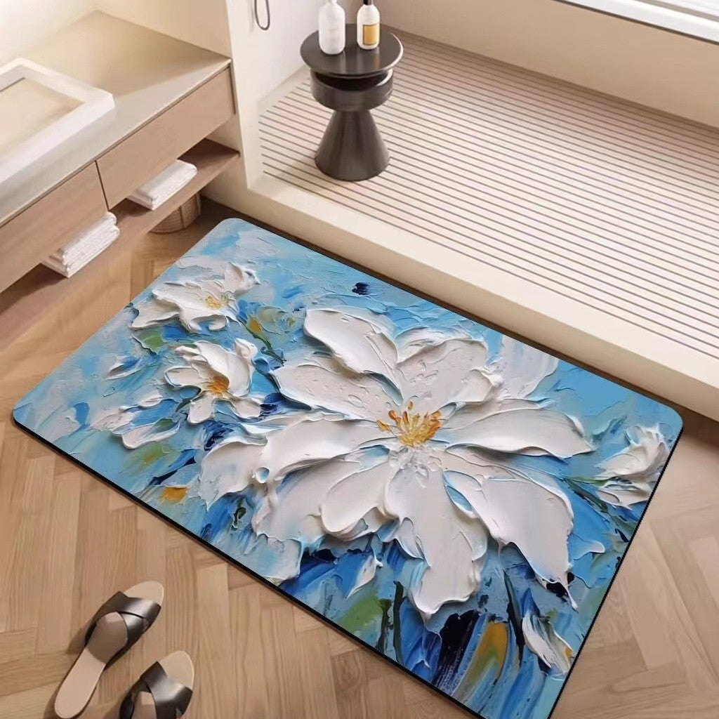 Luxury Textured Floral Bath Mat Kalsten