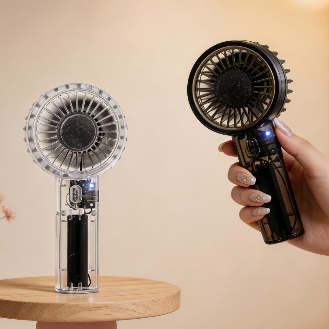 Ladies portable USB handheld fan with ergonomic grip Kalsten