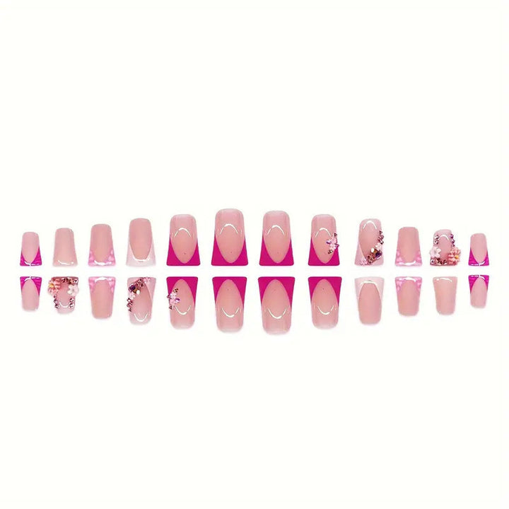 Artistic Floral and Gem-Embellished Press-On Nails Kalsten
