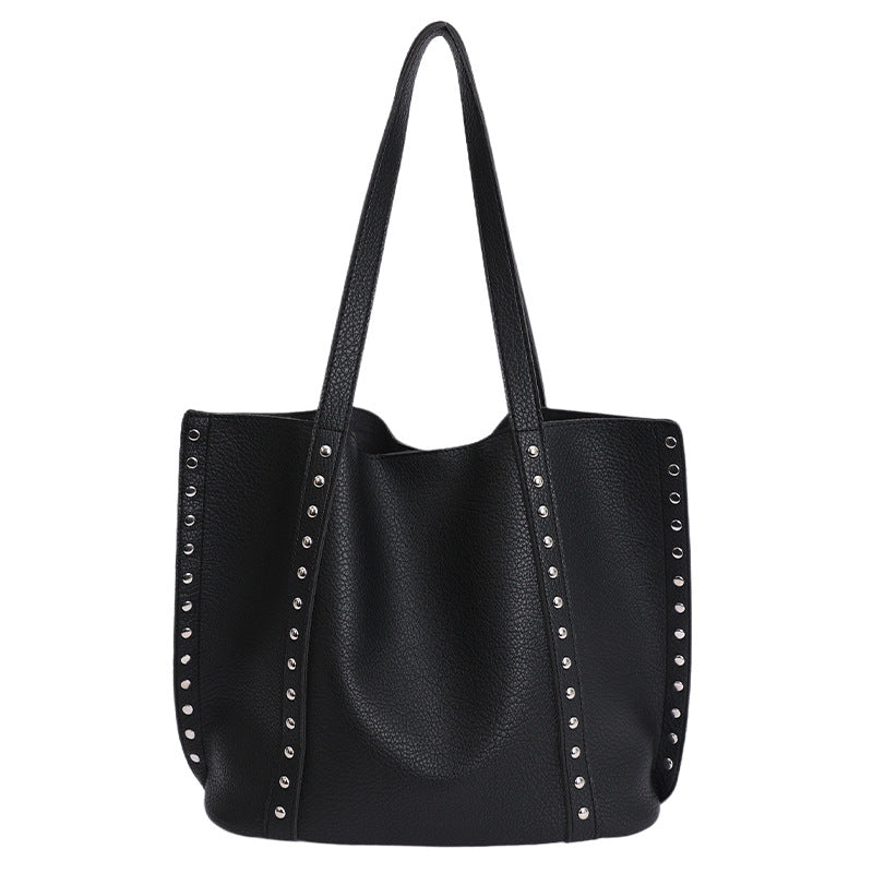 Stylish Studded Leather Tote Bag