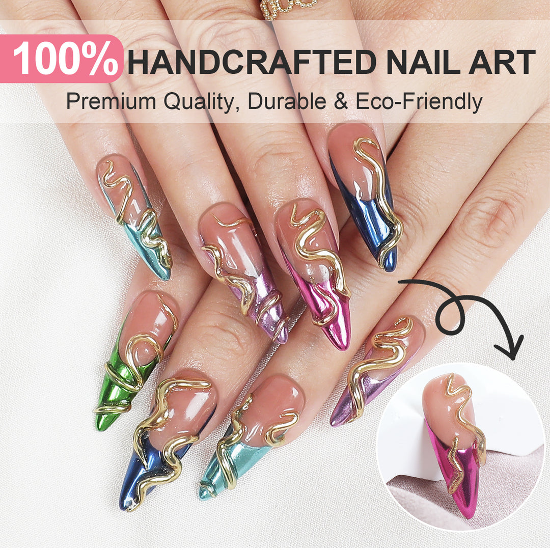 Artificial nail set in elegant design with creative accents Kalsten