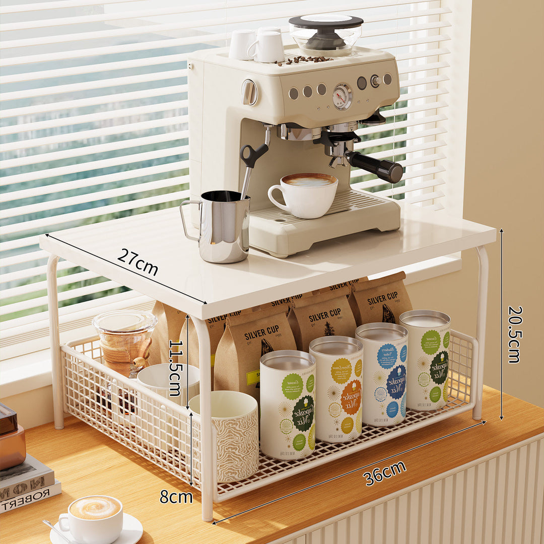 Two-Tiered Coffee Machine Display Shelf Kalsten